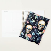 Garden of Bones Undated Diary - Skulls and Roses