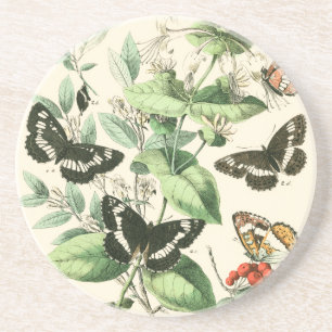 Garden of Butterflies and Flowers Coaster
