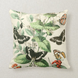 Garden of Butterflies and Flowers Cushion