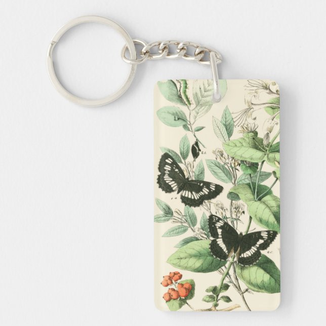 Garden of Butterflies and Flowers Key Ring (Front)
