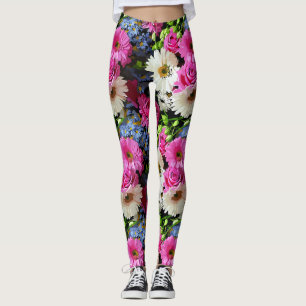 Garden of Colourful Flowers Design Leggings