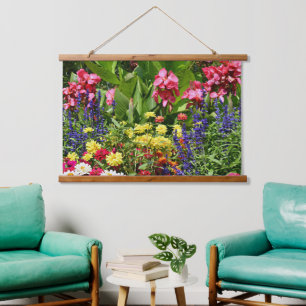 Garden of Colourful Summer Blooms Floral Hanging Tapestry