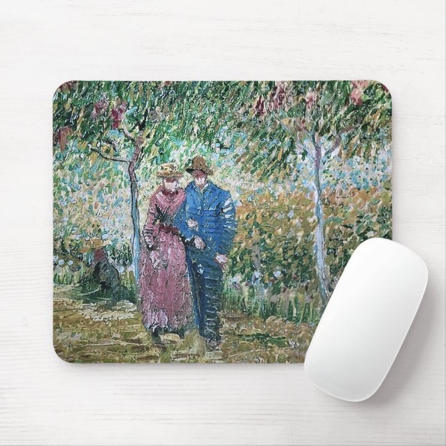 Garden of Courting Couples Van Gogh Painting  Mouse Mat (With Mouse)