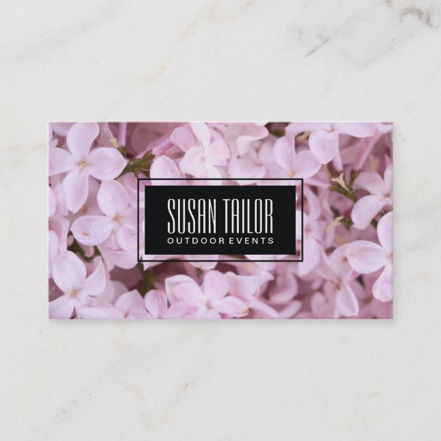 Garden of Eden | Exquisite Flowers, Black Frame Business Card (Front)