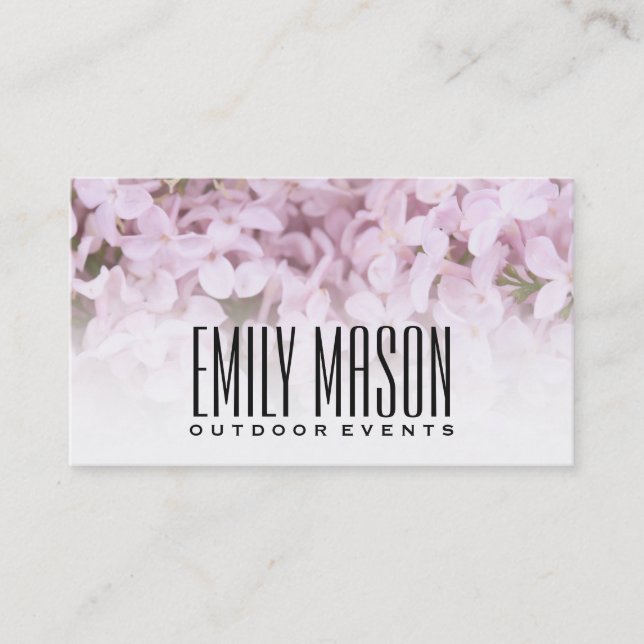Garden of Eden | Exquisite Flowers, White Fade Business Card (Front)