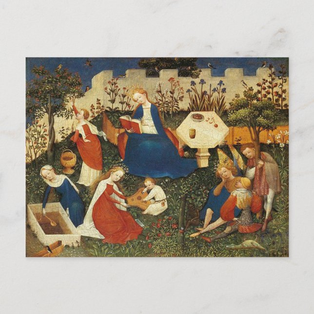 Garden of Eden mediaeval art Postcard (Front)