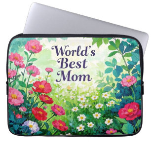Garden of Flowers - World's Best Mum Laptop Sleeve