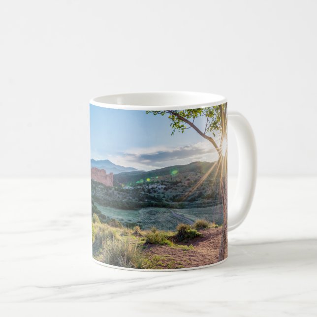 Garden Of Gods Tree Sunburst Coffee Mug (Front Right)
