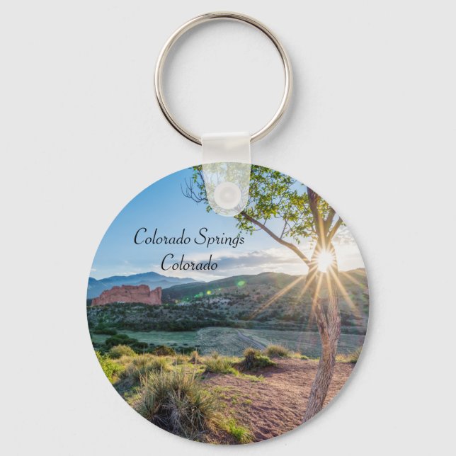 Garden Of Gods Tree Sunburst Key Chain (Front)