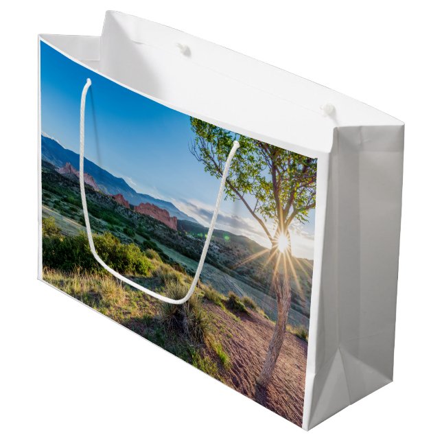 Garden Of Gods Tree Sunburst Large Gift Bag (Front Angled)
