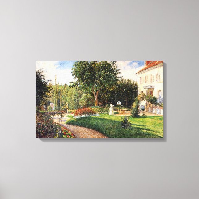 Garden of Les Mathurins at Pontoise by Pissarro Canvas Print (Front)