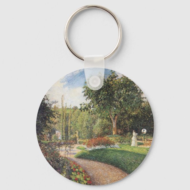 Garden of Les Mathurins at Pontoise by Pissarro Key Ring (Front)