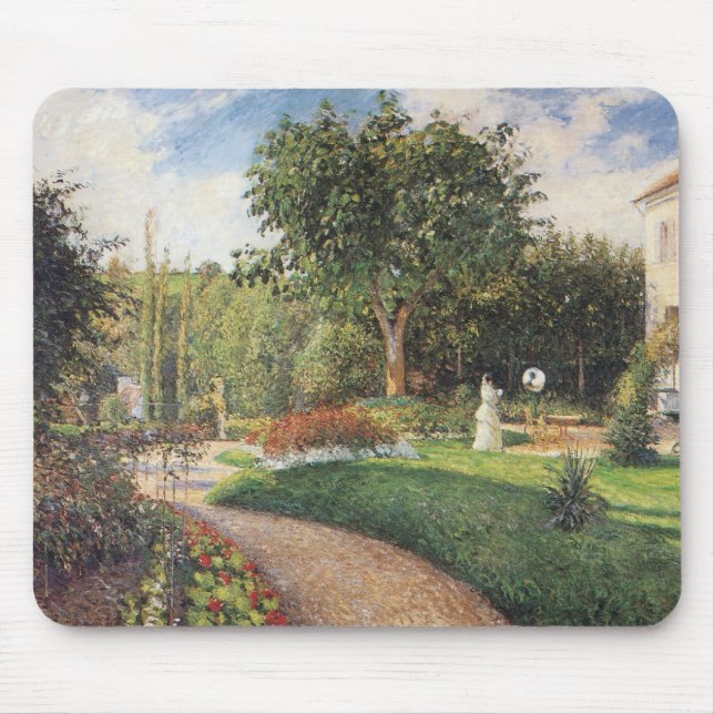 Garden of Les Mathurins at Pontoise by Pissarro Mouse Mat (Front)