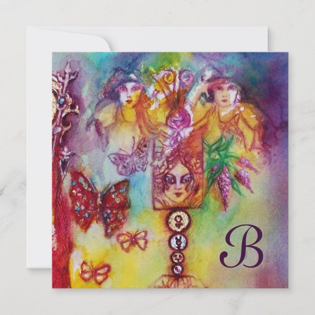 GARDEN OF LOST SHADOWS FAIRY & BUTTERFLY  Monogram Announcement (Front)