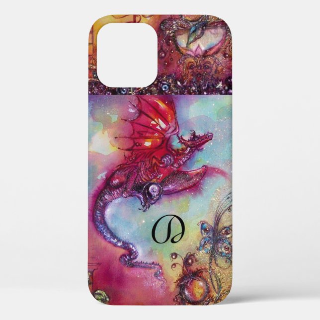 GARDEN OF LOST SHADOWS, FLYING RED DRAGON MONOGRAM Case-Mate iPhone CASE (Back)
