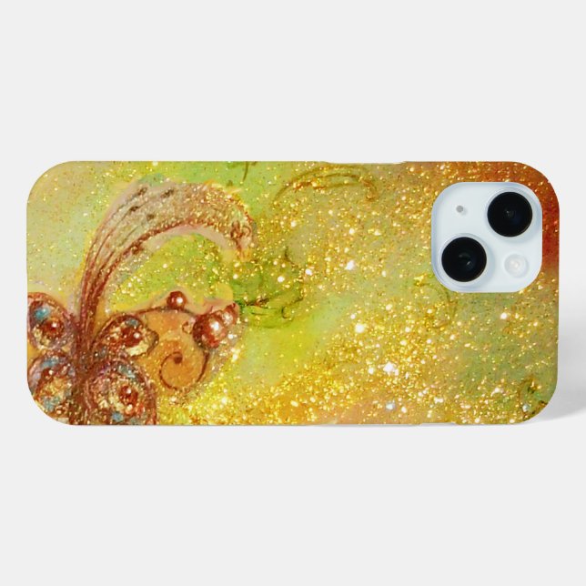 GARDEN OF LOST SHADOWS,MAGIC BUTTERFLY Gold Yellow Case-Mate iPhone Case (Back (Horizontal))