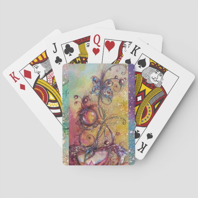 GARDEN OF LOST SHADOWS MAGIC BUTTERFLY PLANT Blue Playing Cards (Back)