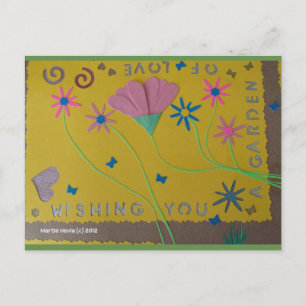 Garden of Love Green   Blue Beach Song™ Postcard