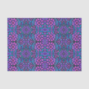 Garden of Magic Flowers Bohemian Arabesque Pattern Tissue Paper