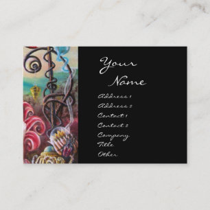 GARDEN OF MELISSA black white fuchsia purple blue Business Card