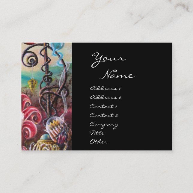 GARDEN OF MELISSA black white fuchsia purple blue Business Card (Front)