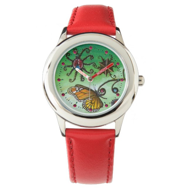 GARDEN OF MELISSA Magic Butterfly, Ladybug,Green Watch (Front)
