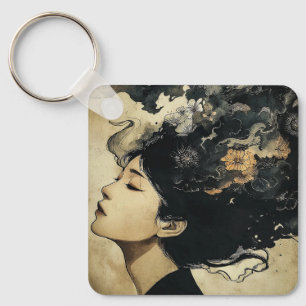 Garden of Quiet Thoughts Key Ring
