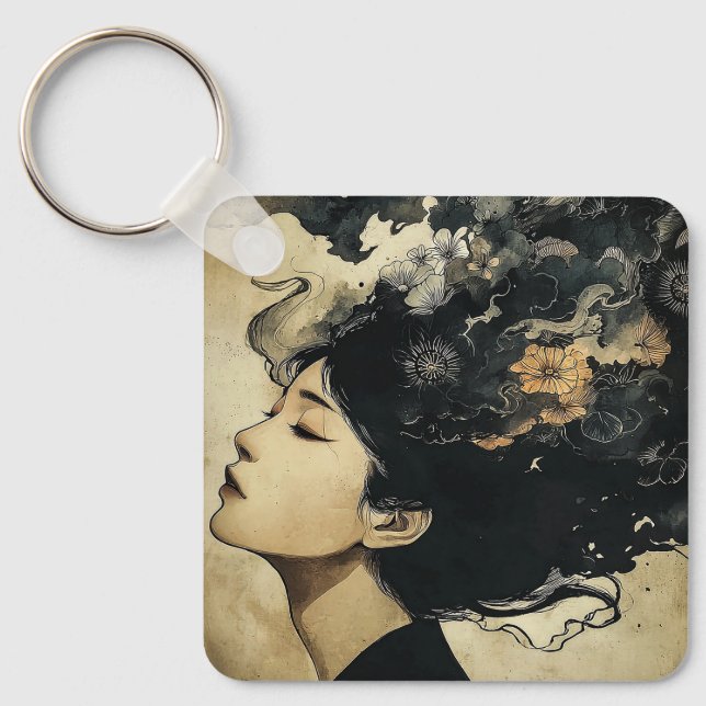 Garden of Quiet Thoughts Key Ring (Front)