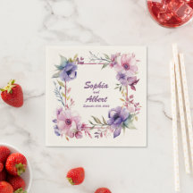 Garden of Romance: Personalized Wedding Napkins