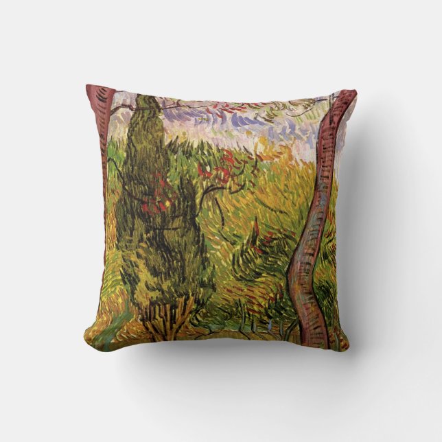 Garden of Saint-Paul Hospital by Vincent van Gogh Cushion (Front)