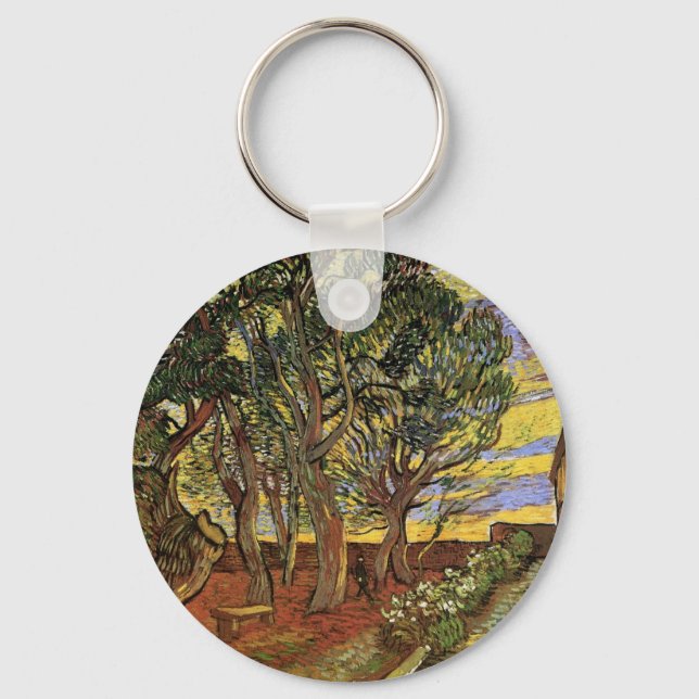 Garden of Saint-Paul Hospital by Vincent van Gogh Key Ring (Front)