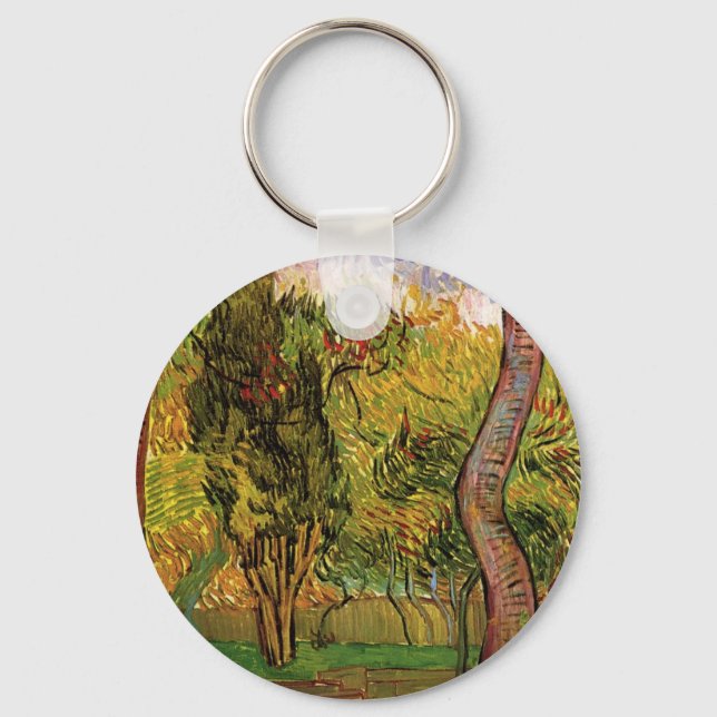 Garden of Saint-Paul Hospital by Vincent van Gogh Key Ring (Front)