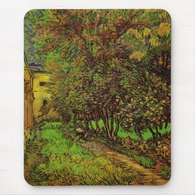 Garden of Saint-Paul Hospital by Vincent van Gogh Mouse Mat (Front)