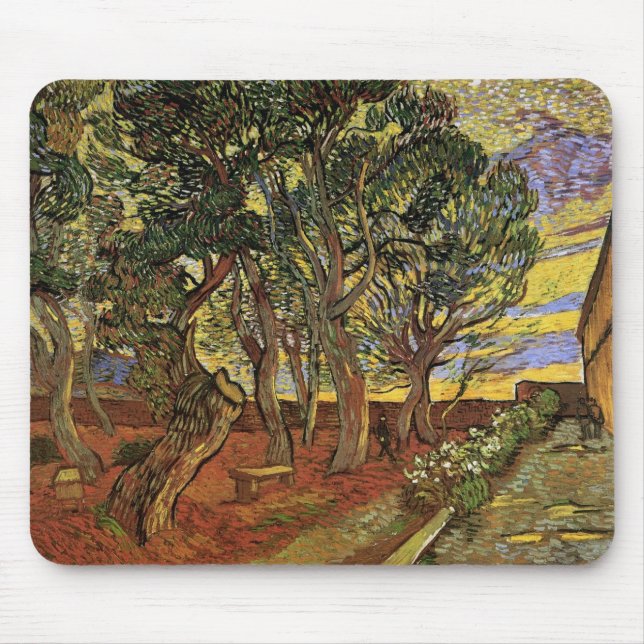 Garden of Saint-Paul Hospital by Vincent van Gogh Mouse Mat (Front)