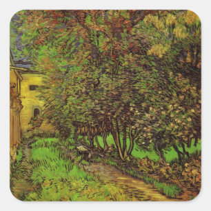 Garden of Saint-Paul Hospital by Vincent van Gogh Square Sticker