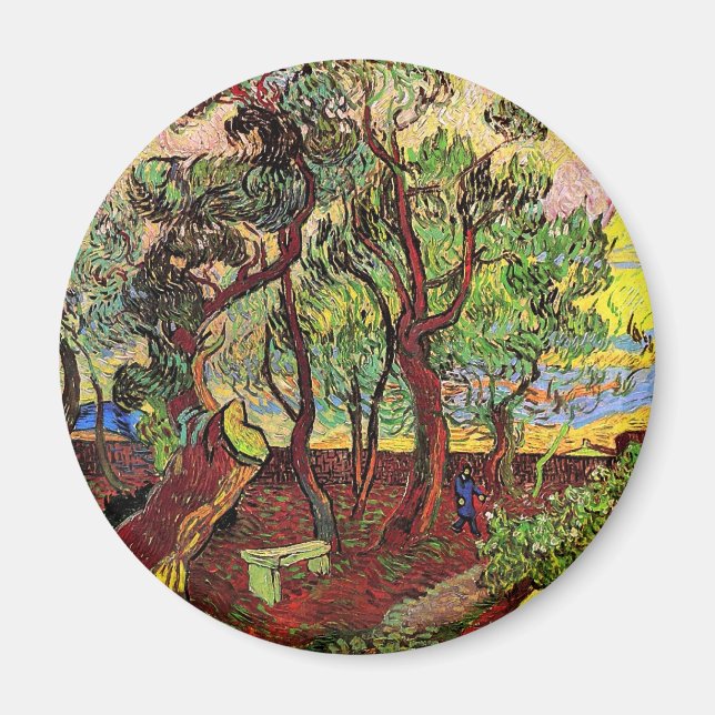 Garden of Saint-Paul Hospital Van Gogh Fine Art Magnet (Front)