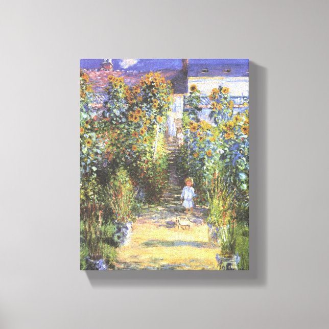 Garden of the Artist at Vetheuil - Claude Monet Canvas Print (Front)