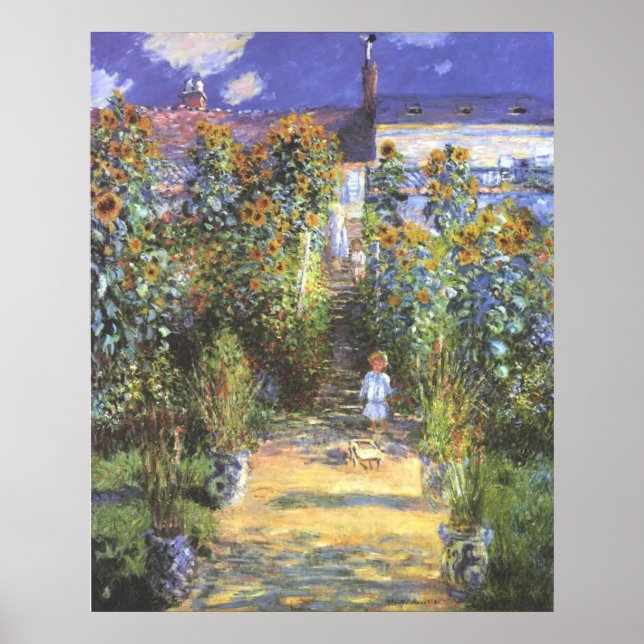 Garden of the Artist at Vetheuil - Claude Monet Poster (Front)