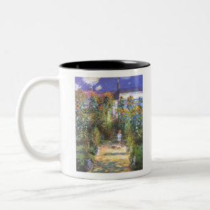 Garden of the Artist at Vetheuil - Claude Monet Two-Tone Coffee Mug