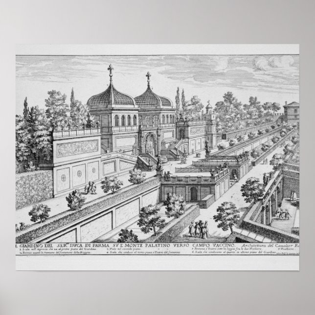 Garden of the Duke of Parma on the Palatine Hill, Poster (Front)