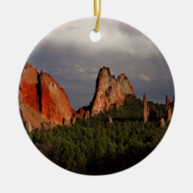 Garden of the Gods Ceramic Tree Decoration (Front)