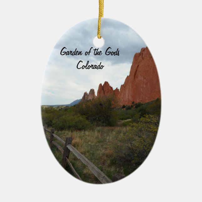 Garden of the Gods Ceramic Tree Decoration (Front)