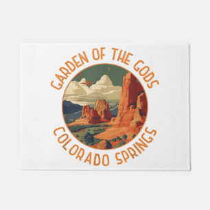 Garden of the Gods Colorado Springs Distressed Cir Doormat