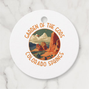 Garden of the Gods Colorado Springs Distressed Cir Favour Tags