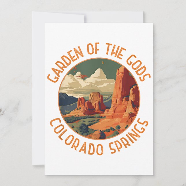 Garden of the Gods Colorado Springs Distressed Cir Invitation (Front)