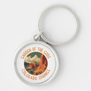 Garden of the Gods Colorado Springs Distressed Cir Key Ring
