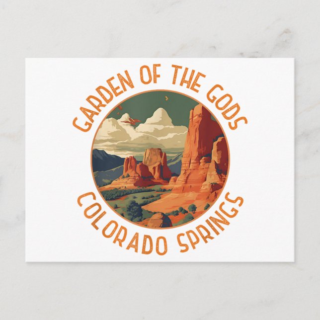 Garden of the Gods Colorado Springs Distressed Cir Postcard (Front)