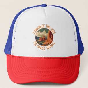 Garden of the Gods Colorado Springs Distressed Cir Trucker Hat