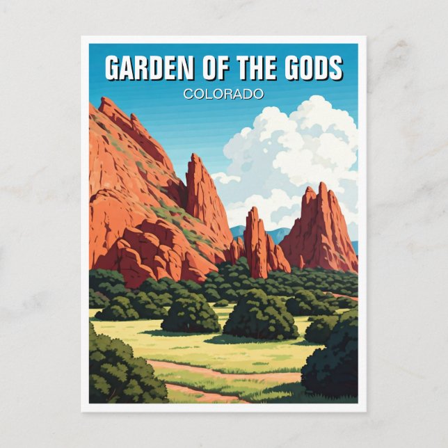 Garden of the Gods Colorado Travel Postcard (Front)