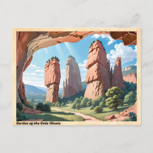 Garden of the Gods Illinois Vintage Travel Postcard